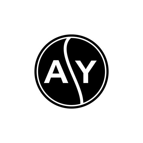 AY letter logo design on black background. AY creative circle letter ...