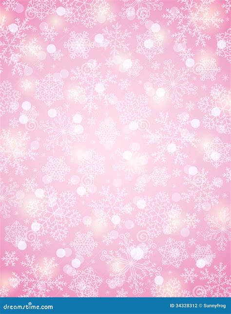 Pink Background with Snowflakes, Vector Stock Vector - Illustration of bokeh, blink: 34328312