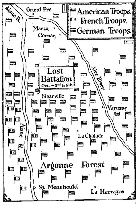 WWI, 2- 7 Oct 1918; The famous "Pocket" of the Lost Battalion, near ...