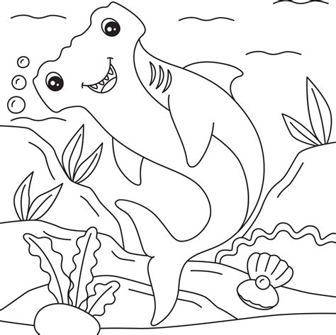 Hammerhead Shark Coloring Page for Kids 5073772 Vector Art at Vecteezy