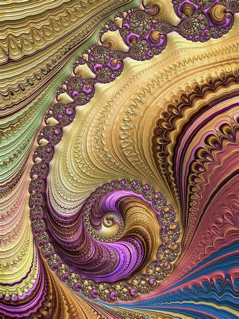 Luxe Colorful Fractal Spiral by Matthias Hauser | Spiral art