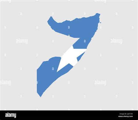 Somalia Flag Map. Map of the Federal Republic of Somalia with the ...