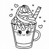 Cute Milkshake With Whipped Cream Coloring Page · Creative Fabrica sketch template