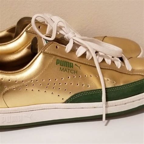 Puma | Shoes | Puma Match Le S Metallic Gold Sneakers Mens 65 | Poshmark