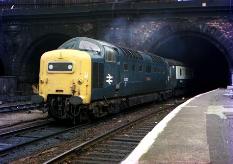 Class 55 "Deltic" diesel locomotive No. 55 012 "Crepello" (Built in 1961) exits Gasworks Tunnel ...