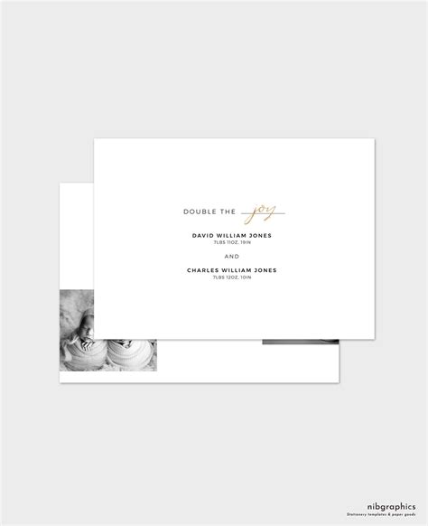 Birth Announcement Card Template - It's Twins on Behance