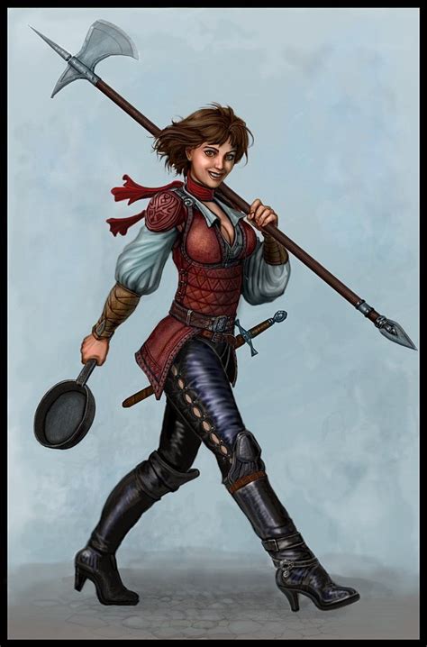 Halberd For Breakfast by SirTiefling on deviantART | Warrior woman, Human fighter, Character ...