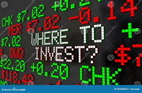 Where To Invest Stock Market Ticker Symbols Stock Illustration ...