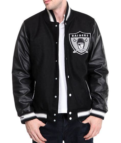 Raiders Varsity Jacket | Men’s Black Oakland Raiders Bomber Jacket