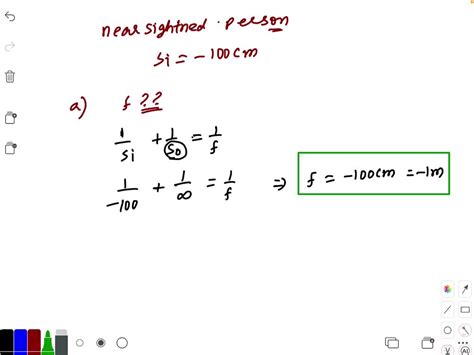 SOLVED:A nearsighted person with the same vision in both eyes has a far point at 100 cm and a ...