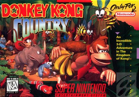 Donkey Kong Country (1994) SNES box cover art - MobyGames