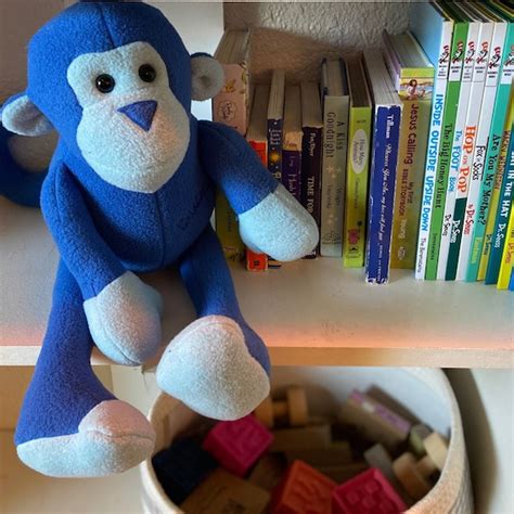 Blue Stuffed Monkey Toy | Etsy