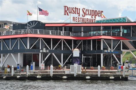 Rusty Scupper Restaurant & Bar at the Inner Harbor in Baltimore, Maryland Editorial Photography ...