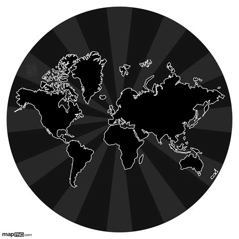Detailed World Map, Black