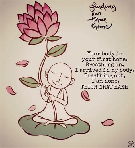 Your body is your first home. Breathing in, I arrived in my body. Breathing out, I am home ...