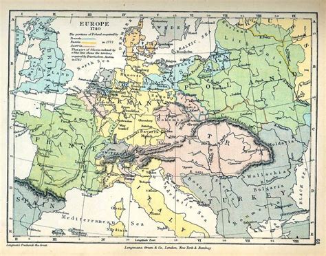 Map of Europe in 1740 (Colbeck) | Europe map, Map, Historical maps