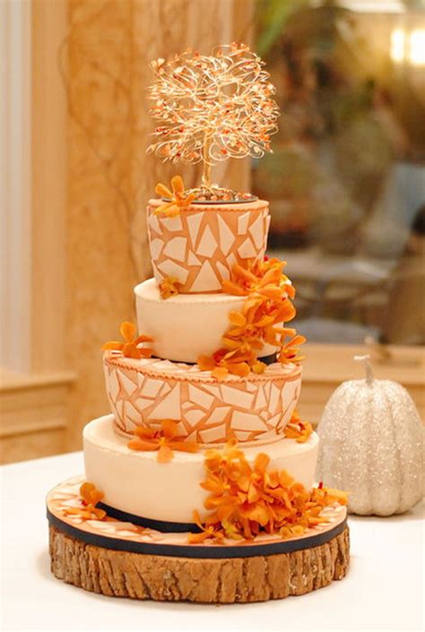 Fall Themed Mosaic Wedding Cake Wedding Cake - Cake Ideas by Prayface.net