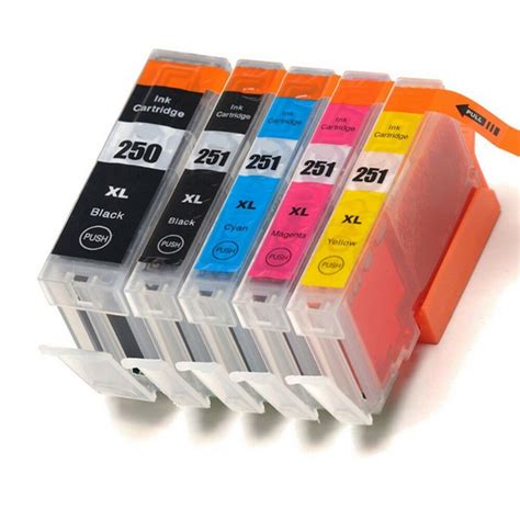 5 Ink Cartridge Compatible Canon PGI-250XL - CLI-251XL High Yield | Ink cartridge, Edible ink ...