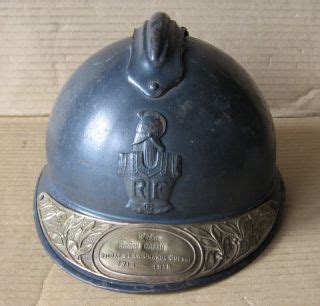 WWI FRENCH ADRIAN HELMET MODEL 1915 M15 ARMY FIREFIGHTER BRIGADE