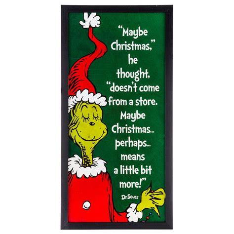 Dr Seuss The Grinch Quote Framed Wall Decor | Grinch quotes, Grinch ...