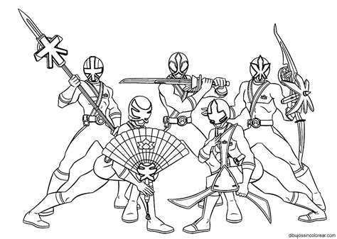 Dibujos Sin Colorear: Dibujos de Personajes de Power Rangers Samurai para Colorear (Parte 1)