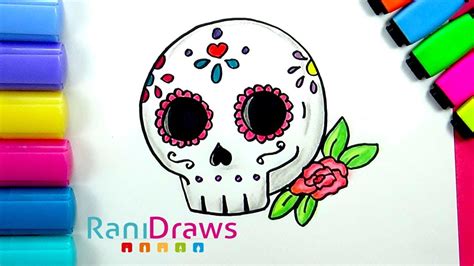 Cómo dibujar una CALAVERITA DE AZÚCAR - Dibujos fáciles PASO A PASO ...