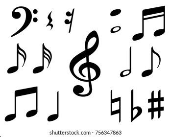 Music Note Icons Vector Set Black Stock Vector (Royalty Free) 756347863 ...