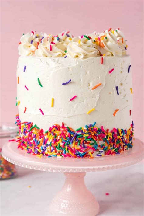 Funfetti Layer Cake with Buttercream Frosting - Moore or Less Cooking