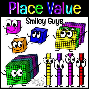 Place Value Smiley Guys Clip Art by The Time-Crunched Teacher | TPT