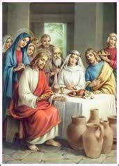 Jesus at the wedding at Cana~~~ where He performed His first miracle ...