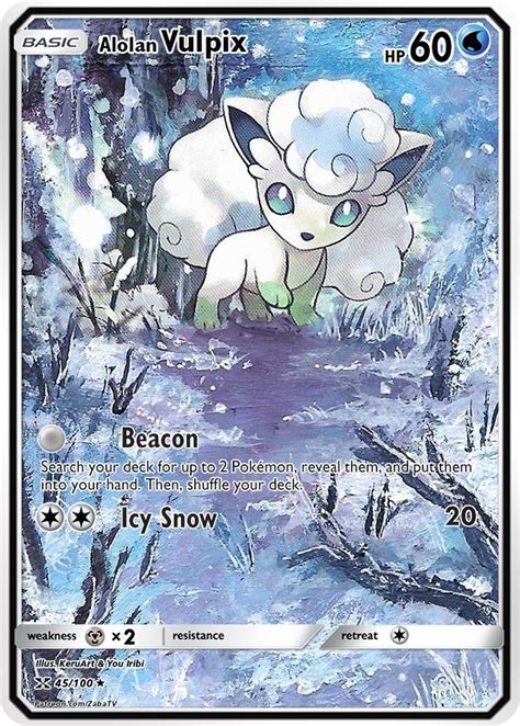 Alolan Vulpix Extended Art Custom Pokemon Card | Pokemon, Karten