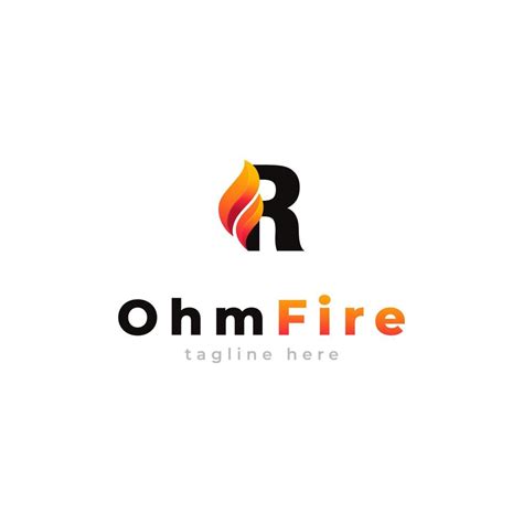 Initial Letter R with Flame Fire Logo Design Inspiration 6293685 Vector ...