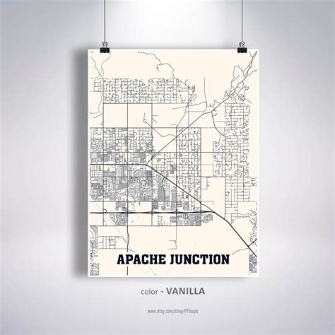 Apache Junction Map Print Apache Junction City Map Arizona | Etsy