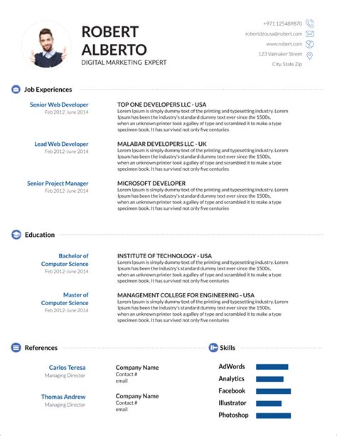 55 Free Modern Resume / CV Templates - Minimalist, Simple & Clean Design