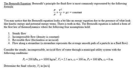 Bernoulli S Energy Equation Sample Problems - Tessshebaylo