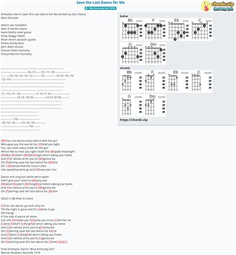 Chord: Save the Last Dance for Me - tab, song lyric, sheet, guitar, ukulele | chords.vip