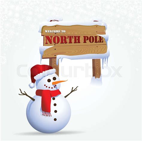 Snowman at the north pole | Stock vector | Colourbox