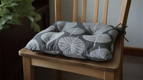 Premium AI Image | Matte Grey Leaf Chair Cushion