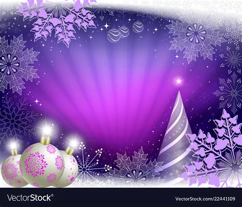 Christmas greeting card in purple colors with rays