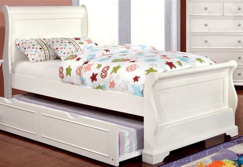 Mullan White Twin Sleigh Bed from Furniture of America (CM7944T-BED) | Coleman Furniture