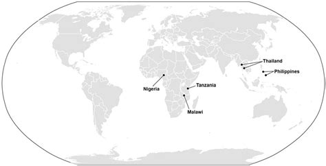 Map showing general location of the five montane tropical forest ...