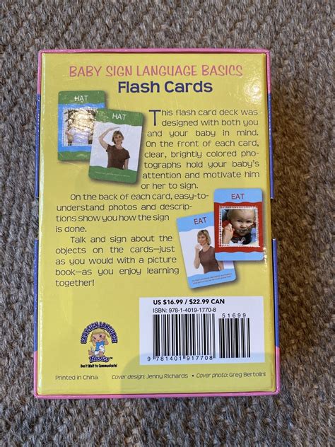 Baby Sign Language Basics Deck Of 50 American Flash Cards Monta Briant ASL 9781401917708 | eBay