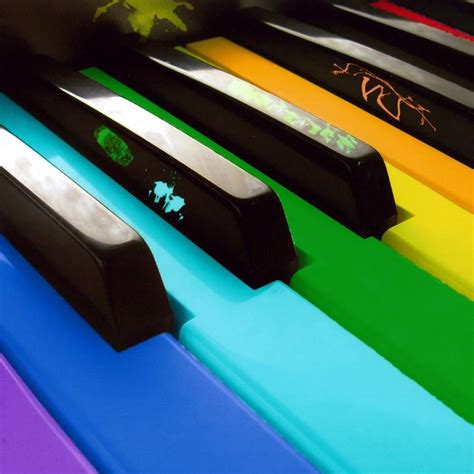 Colorful piano keys iPad Wallpapers Free Download