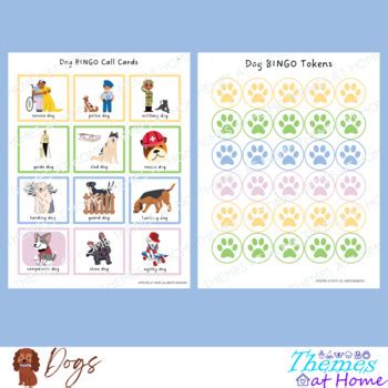 Dog BINGO Game by Themes at Home | TPT