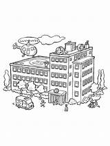 Hospital Building Coloring Pages  Nation sketch template