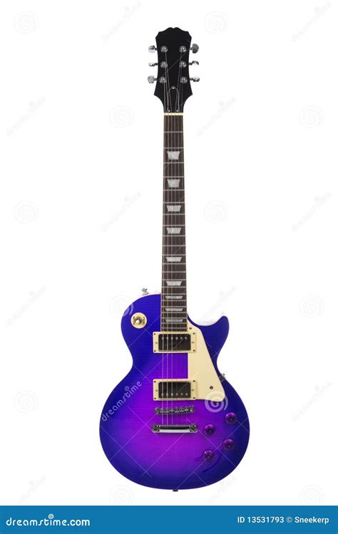 Beautiful Blue Sunburst Electric Guitar Isolated Stock Photos - Image ...