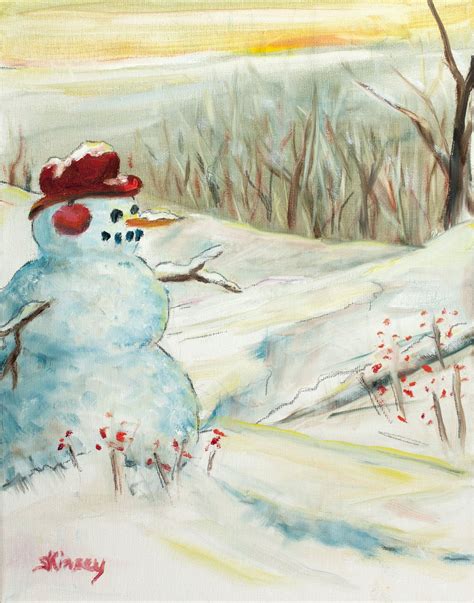 Snowman Scene. , via Etsy. | Snowmen paintings, Painting snow, Christmas paintings