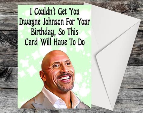 The Rock Birthday Card Celebrity Card Funny Birthday Card - Etsy