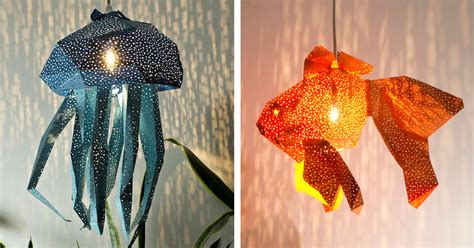 DIY Lamp Shapes Put an Underwater Spin on Paper Lamp Coverings