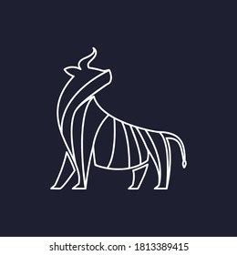 Bull Line Art Logo Design Stock Vector (Royalty Free) 1813389415 ...